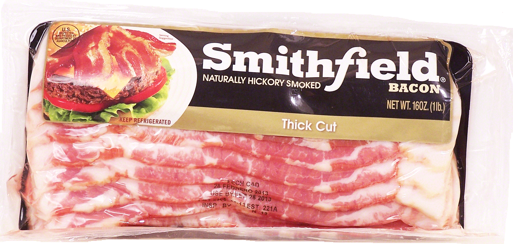 Smithfield  thick sliced bacon, naturally hickory smoked Full-Size Picture